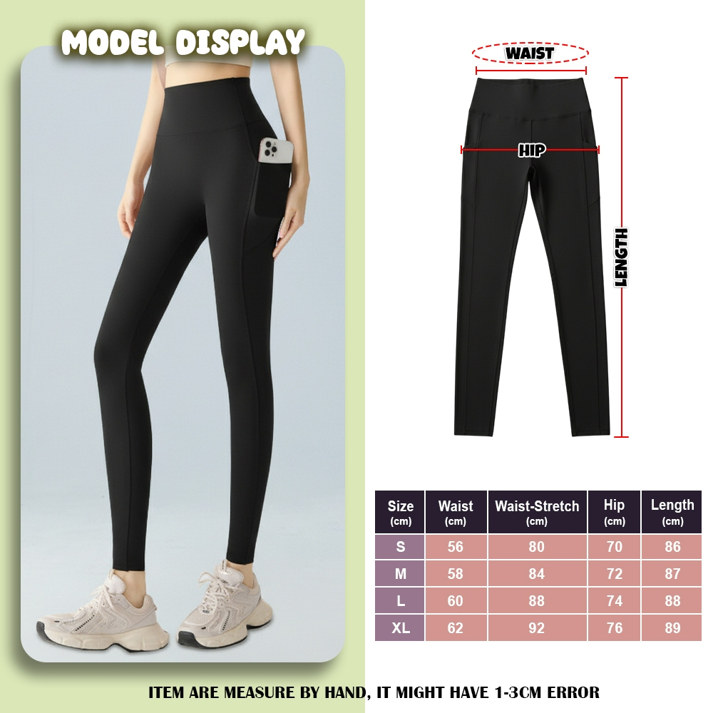 Women Yoga Pants Legging Women Sports Fitness Peach Tight Waist Hip Abdomen Stretchable Running Pants - Black (V2) - Image 1