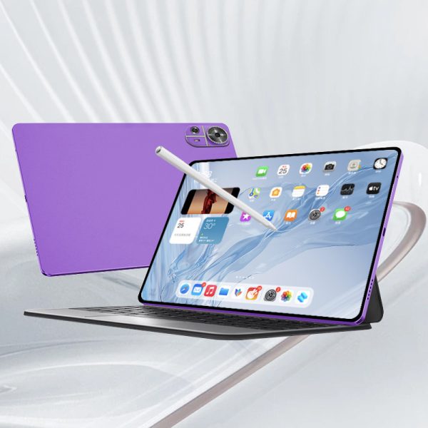 Tablet Galaxy Tab M9pro Slim Eye Protection Screen Tablet PC 10.8 Inch 16GB+1024GB Smart Android Tablet Mugla Support SIM Card Learning - Purple + Keyboard