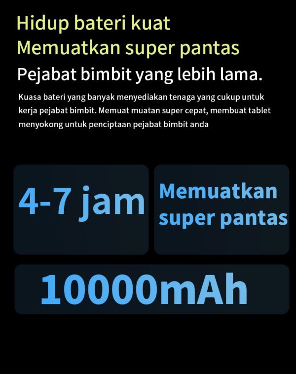 Tablet Galaxy Tab M9pro Slim Eye Protection Screen Tablet PC 10.8 Inch 16GB+1024GB Smart Android Tablet Mugla Support SIM Card Learning - Deep Purple