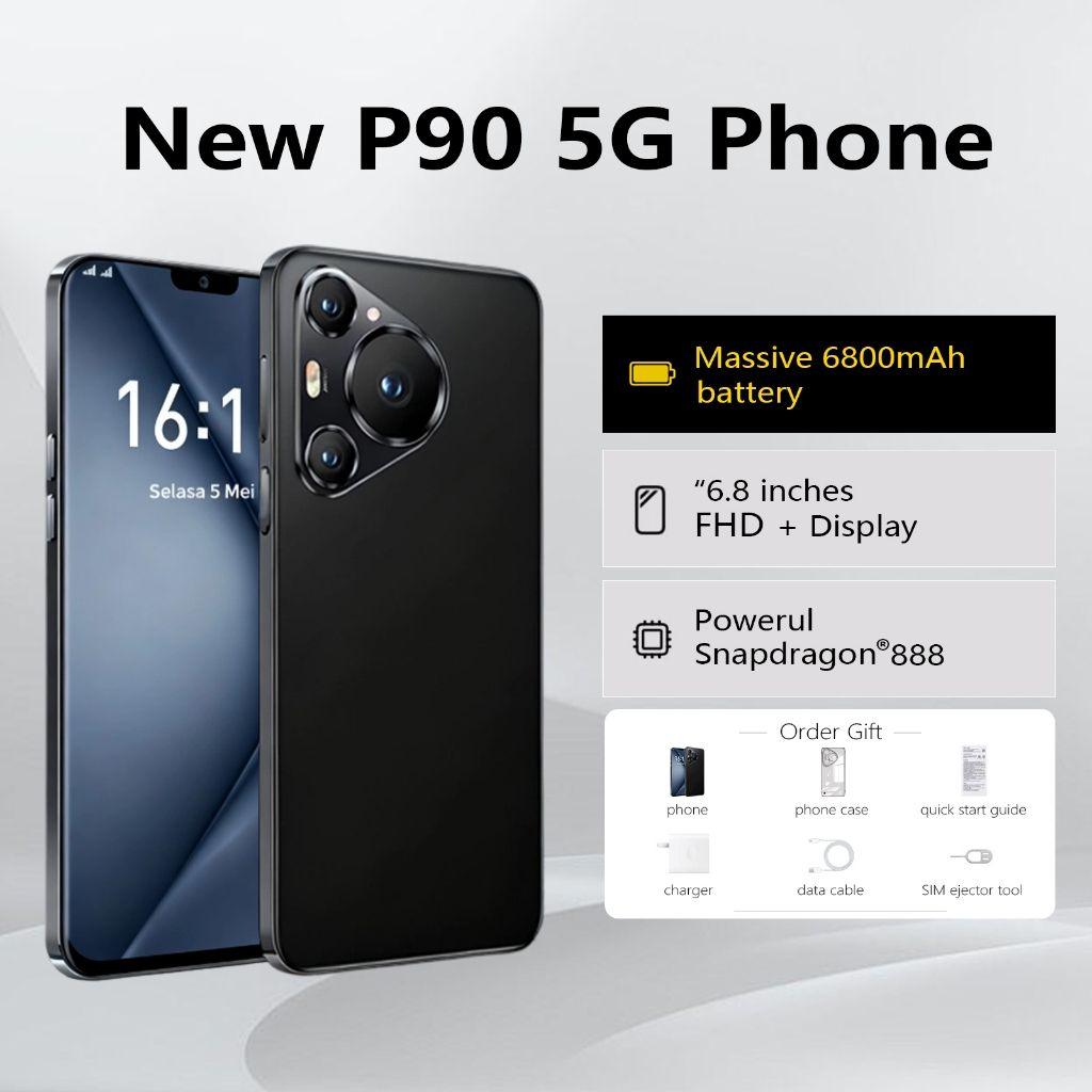 P90 6.8 Inch 5G Android Gaming Phone Support Inserted Dual SIM 12GB 512GB Battery 6800mAh - Blue - Image 2