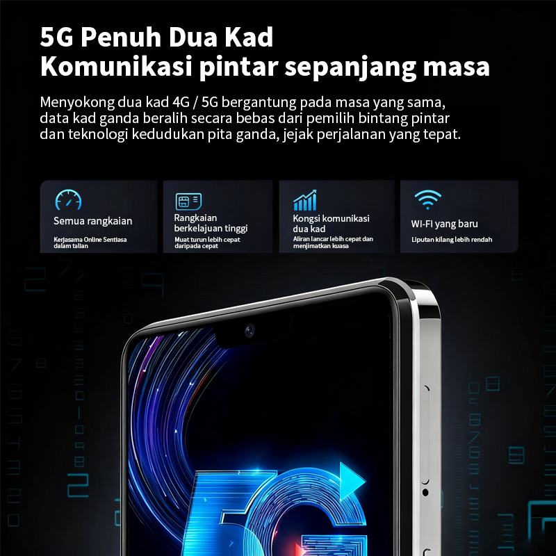 P90 6.8 Inch 5G Android Gaming Phone Support Inserted Dual SIM 12GB 512GB Battery 6800mAh - Blue - Image 10