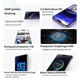 P90 6.8 Inch 5G Android Gaming Phone Support Inserted Dual SIM 12GB 512GB Battery 6800mAh - Blue - Image 6