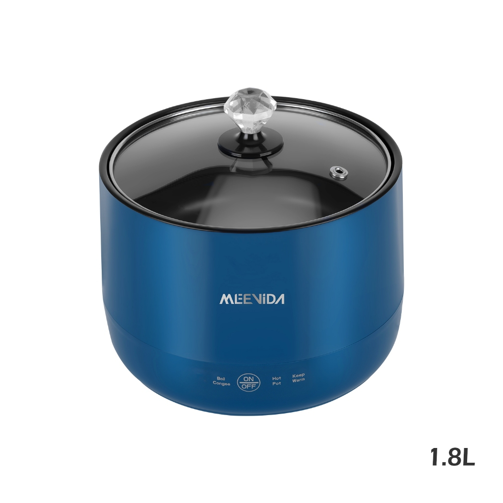 MEEVIDA 1.8L Smart Rice Cooker Non Stick Electric Cooker Pan Touch Screen With Ceramic Inner Pot - Dark Blue - Image 1