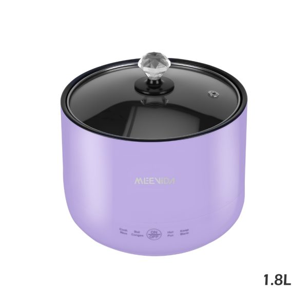 MEEVIDA 1.8L Smart Rice Cooker Non Stick Electric Cooker Pan Touch Screen With Ceramic Inner Pot - Purple