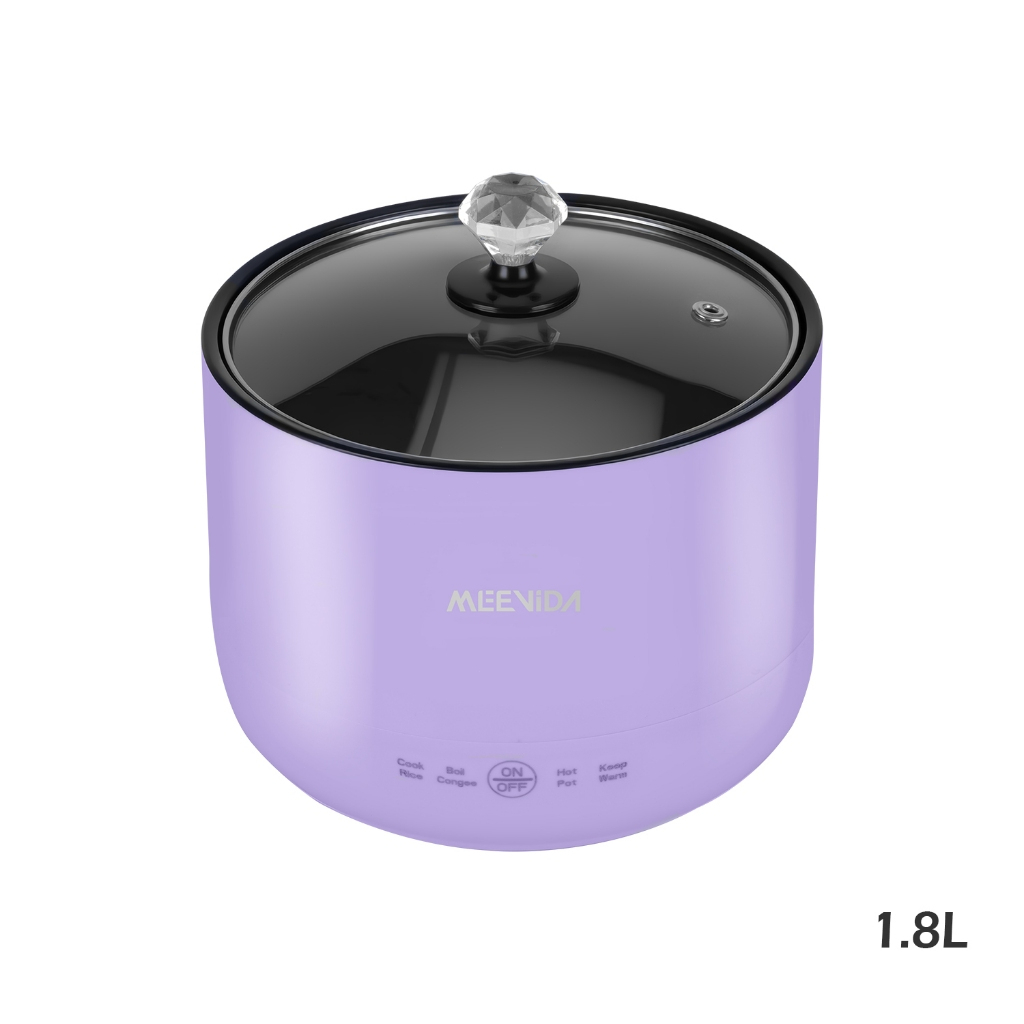 MEEVIDA 1.8L Smart Rice Cooker Non Stick Electric Cooker Pan Touch Screen With Ceramic Inner Pot - Purple - Image 1