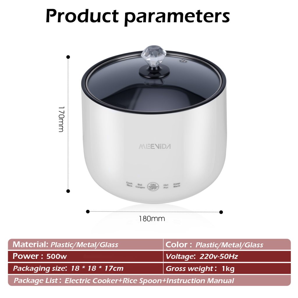 MEEVIDA 1.8L Smart Rice Cooker Non Stick Electric Cooker Pan Touch Screen With Ceramic Inner Pot - Dark Blue