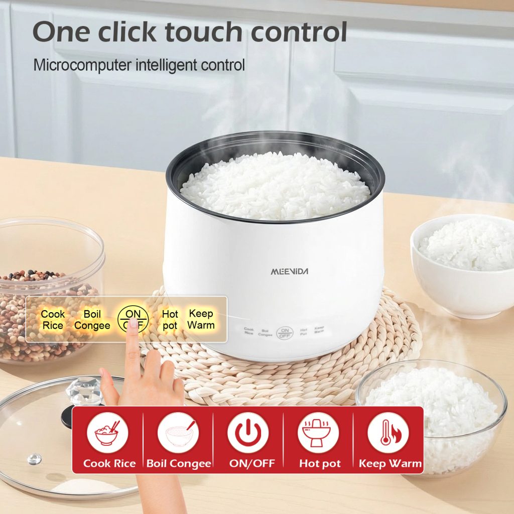 MEEVIDA 1.8L Smart Rice Cooker Non Stick Electric Cooker Pan Touch Screen With Ceramic Inner Pot - Dark Blue