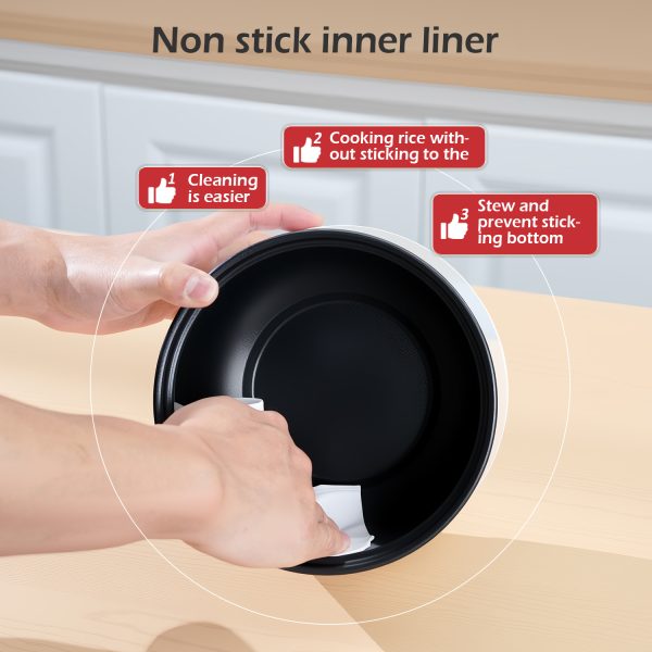 MEEVIDA 1.8L Smart Rice Cooker Non Stick Electric Cooker Pan Touch Screen With Ceramic Inner Pot - White