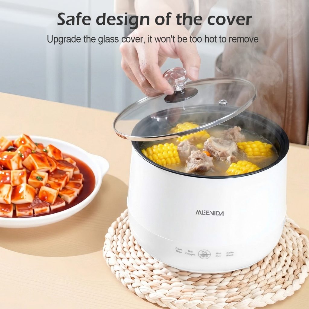 MEEVIDA 1.8L Smart Rice Cooker Non Stick Electric Cooker Pan Touch Screen With Ceramic Inner Pot - Dark Blue