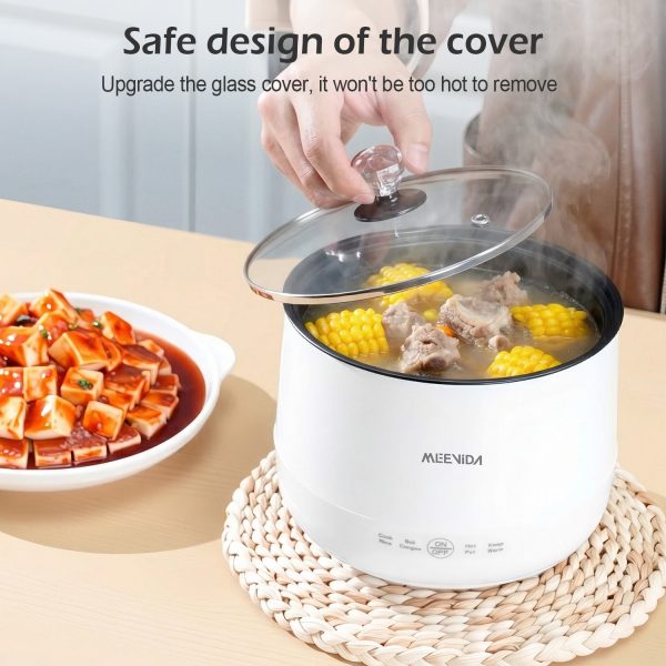 MEEVIDA 1.8L Smart Rice Cooker Non Stick Electric Cooker Pan Touch Screen With Ceramic Inner Pot - White