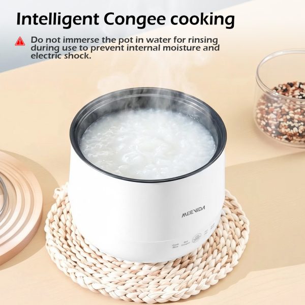 MEEVIDA 1.8L Smart Rice Cooker Non Stick Electric Cooker Pan Touch Screen With Ceramic Inner Pot - White