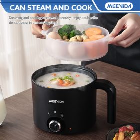MEEVIDA 1.8L Electric Cooker Pot With Steamer Non Stick Pan Touch Multifunctional Smart Rice Cooker - Black - Image 10