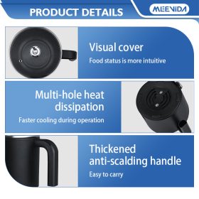 MEEVIDA 1.8L Electric Cooker Pot With Steamer Non Stick Pan Touch Multifunctional Smart Rice Cooker - Black - Image 11