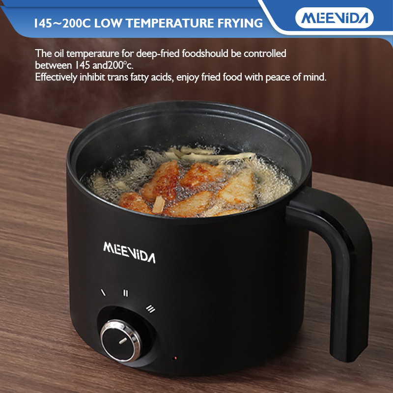 MEEVIDA 1.8L Electric Cooker Pot With Steamer Non Stick Pan Touch Multifunctional Smart Rice Cooker - Black - Image 9