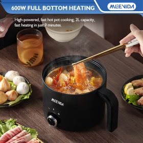 MEEVIDA 1.8L Electric Cooker Pot With Steamer Non Stick Pan Touch Multifunctional Smart Rice Cooker - Black - Image 5