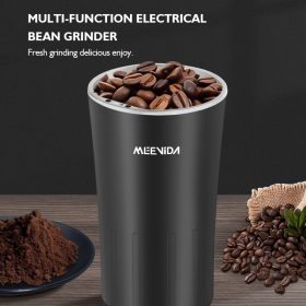 MEEVIDA 250ML Electric Grinder 304 Stainless Steel Large Capacity Coffee Bean Grinder Powder Grinding Machine - Black - Image 6