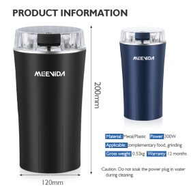 MEEVIDA 250ML Electric Grinder 304 Stainless Steel Large Capacity Coffee Bean Grinder Powder Grinding Machine - Black - Image 2