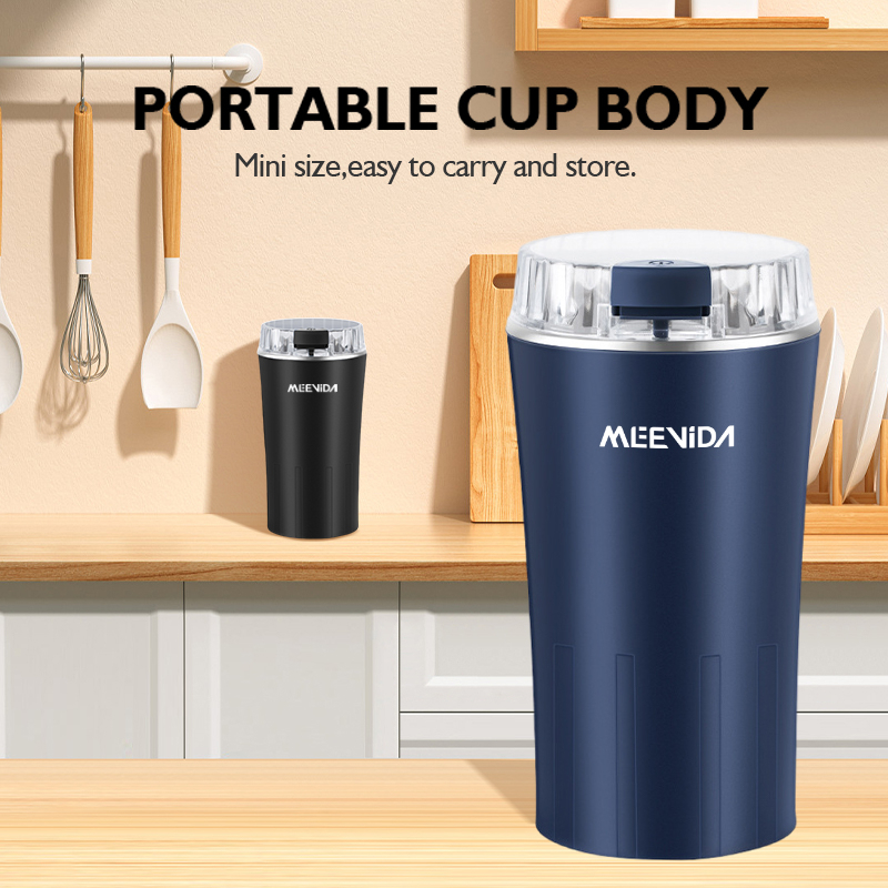 MEEVIDA 250ML Electric Grinder 304 Stainless Steel Large Capacity Coffee Bean Grinder Powder Grinding Machine - Black - Image 3