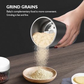 MEEVIDA 250ML Electric Grinder 304 Stainless Steel Large Capacity Coffee Bean Grinder Powder Grinding Machine - Black - Image 4