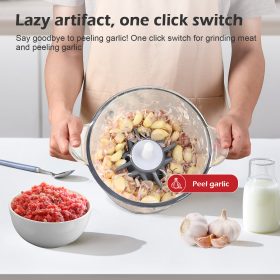 MEEVIDA 3L Electric Meat Grinder Garlic Peeling Machine Chopper Blender 304 Stainless Steel Blade - Image 3