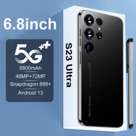 6.8 inch s23 smartphone 16gb+1TB with dual sim card phone - Black