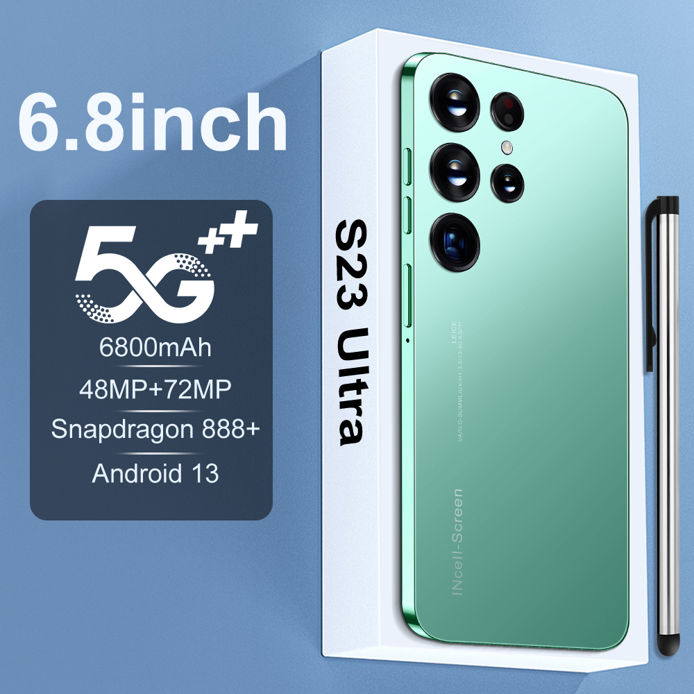 6.8 inch s23 smartphone 16gb+1TB with dual sim card phone - Green - Image 1