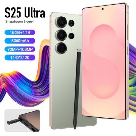 5G Full Netcom Smartphone S25 Ultra (With Built-in Pen) 7.3 Inch Big Screen Large Memory 16GB+1TB Brand New Android Handphone - Pink - Image 2