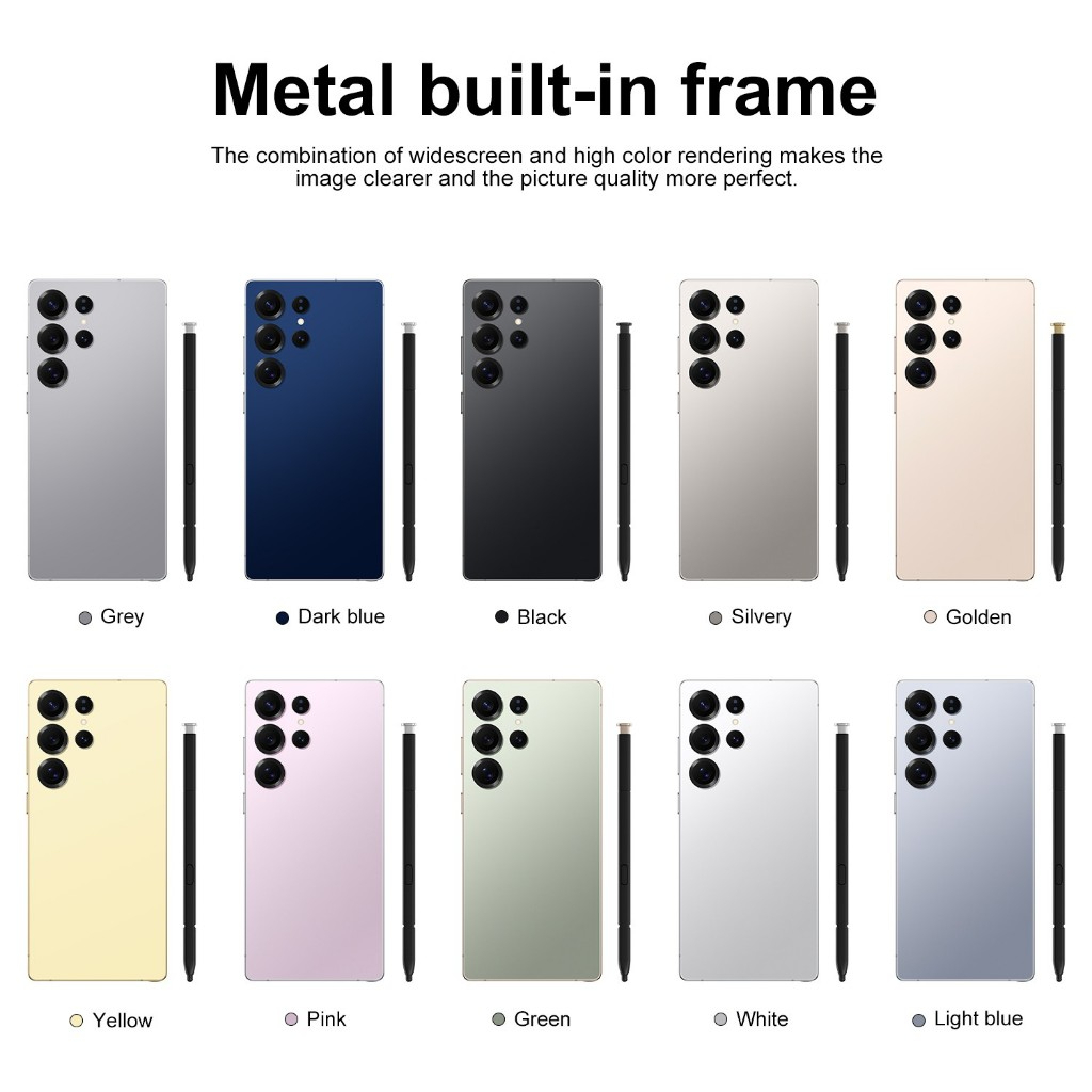 5G Full Netcom Smartphone S25 Ultra (With Built-in Pen) 7.3 Inch Big Screen Large Memory 16GB+1TB Brand New Android Handphone - Pink - Image 3