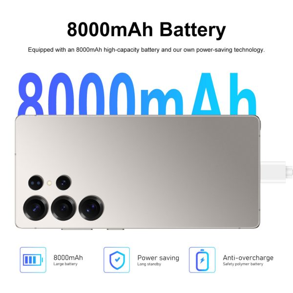 5G Full Netcom Smartphone S25 Ultra (With Built-in Pen) 7.3 Inch Big Screen Large Memory 16GB+1TB Brand New Android Handphone - Gold