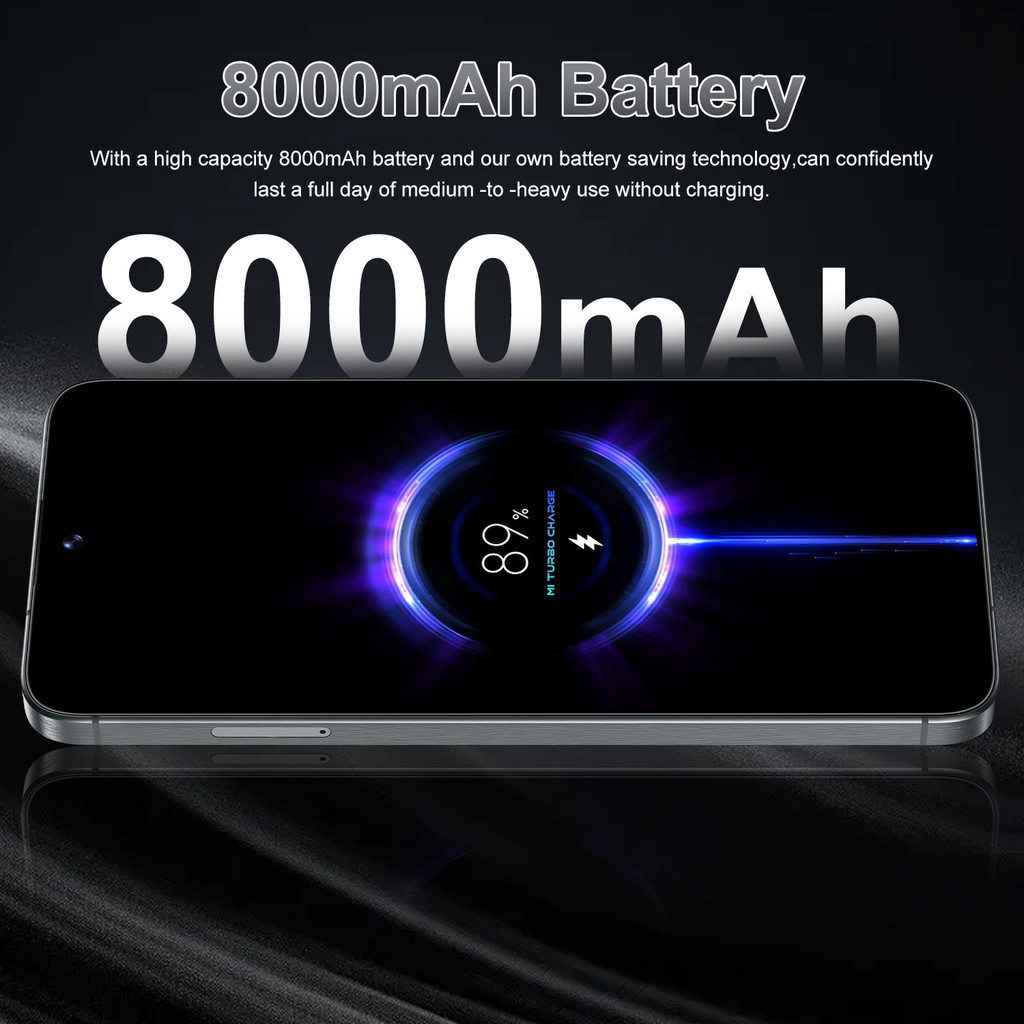 5G New Smartphone A36 7.3 inch Big Screen Android 14.0 Global Version Memory 16GB+1TB 8000mAh Massive Battery Octa-core - White - Image 7