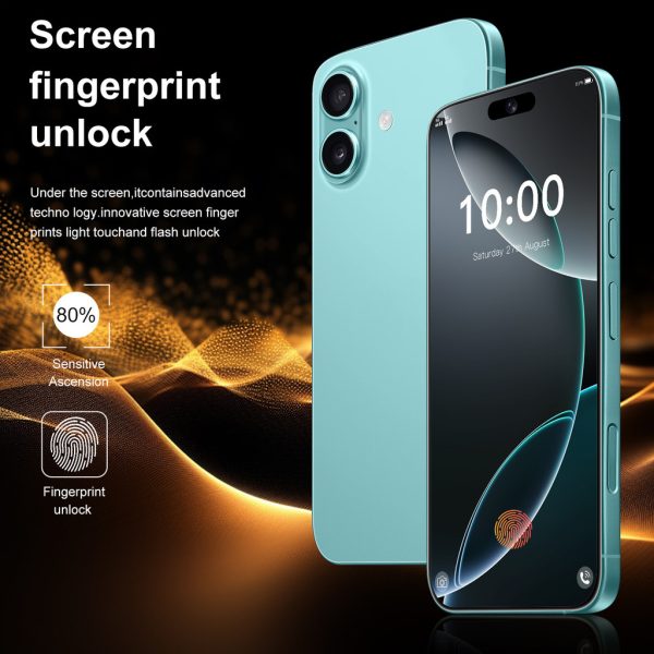 2026 New Product Multifunctional Smartphone i16 Plus 7.3 inch Big Screen Large memory 16GB+1TB 5G All-Network Compatible Mobile - Black