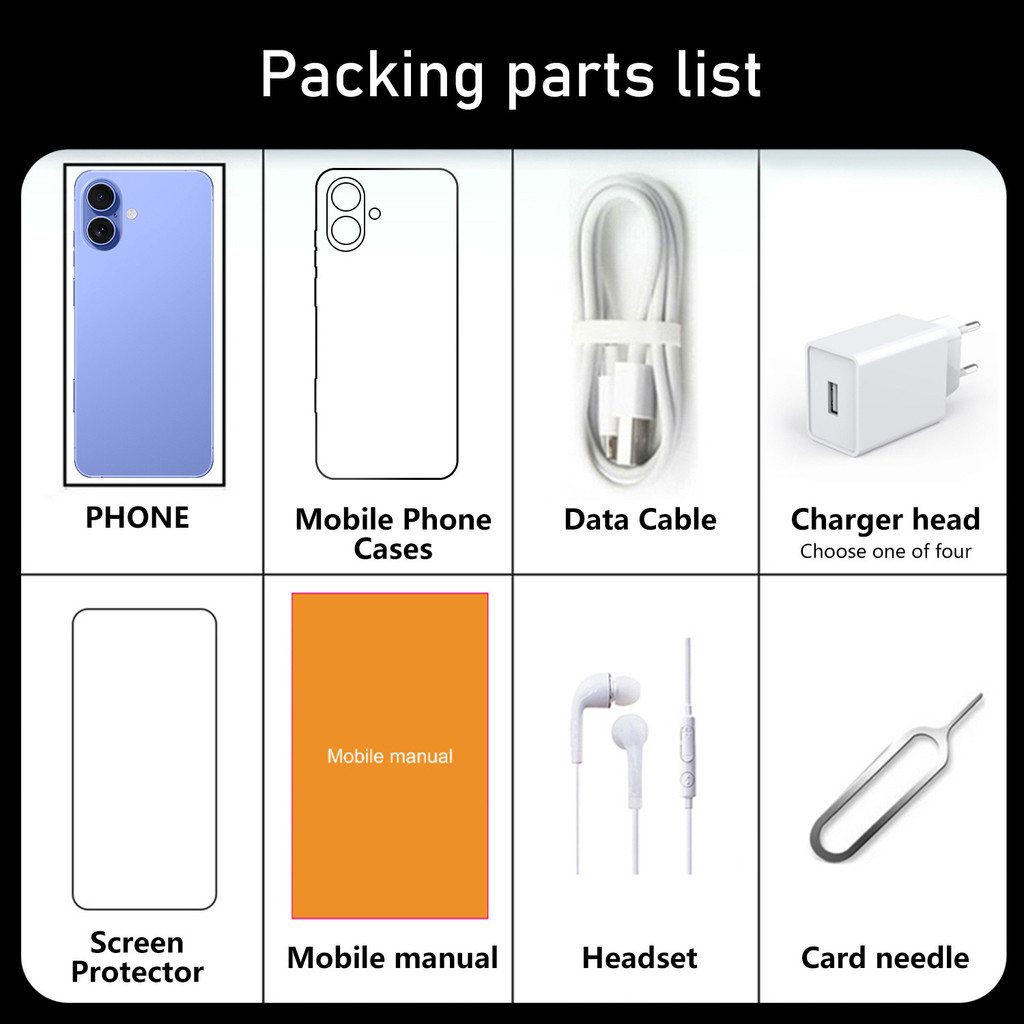 2026 New Product Multifunctional Smartphone i16 Plus 7.3 inch Big Screen Large memory 16GB+1TB 5G All-Network Compatible Mobile - Black - Image 9