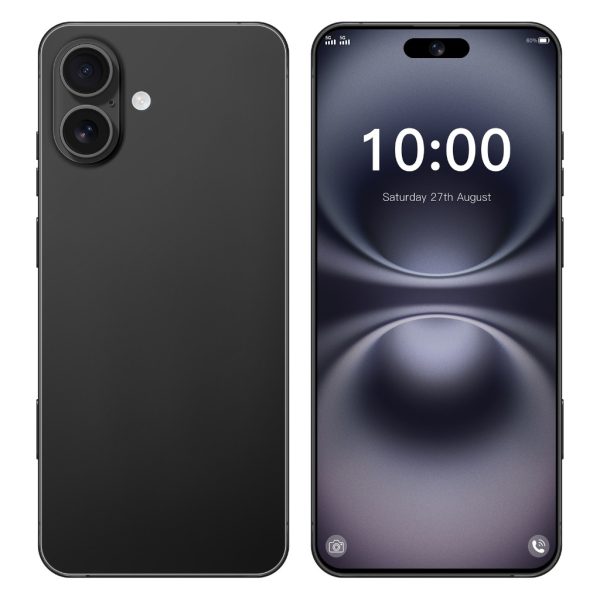 2026 New Product Multifunctional Smartphone i16 Plus 7.3 inch Big Screen Large memory 16GB+1TB 5G All-Network Compatible Mobile - Black
