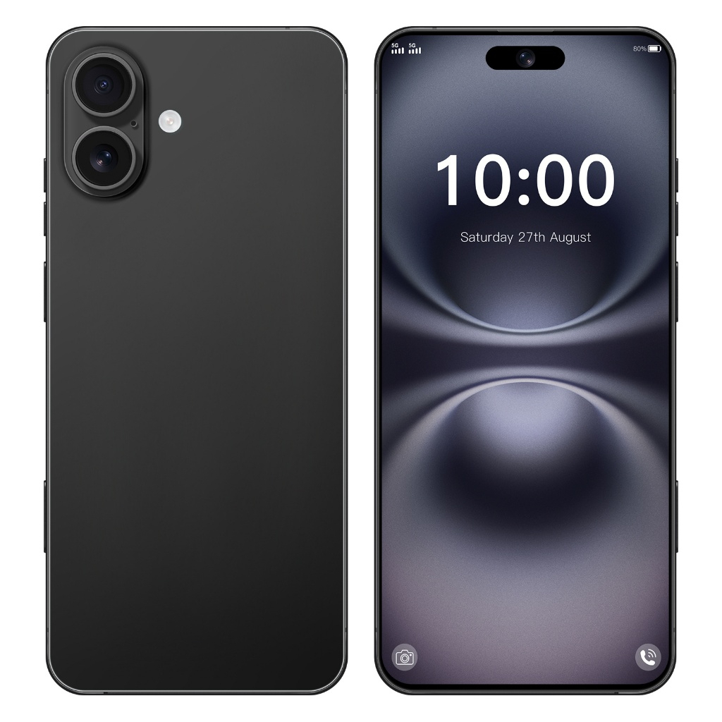 2026 New Product Multifunctional Smartphone i16 Plus 7.3 inch Big Screen Large memory 16GB+1TB 5G All-Network Compatible Mobile - Black - Image 1