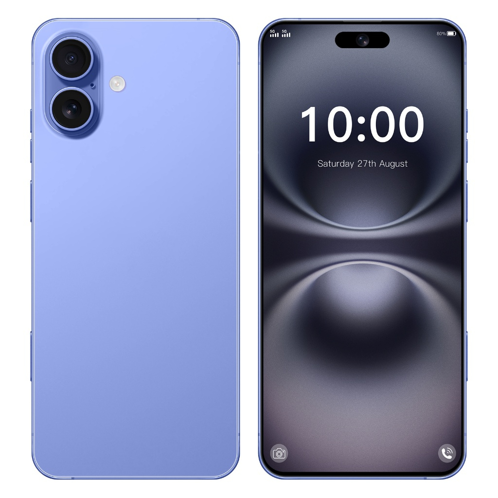 2026 New Product Multifunctional Smartphone i16 Plus 7.3 inch Big Screen Large memory 16GB+1TB 5G All-Network Compatible Mobile - Blue - Image 1