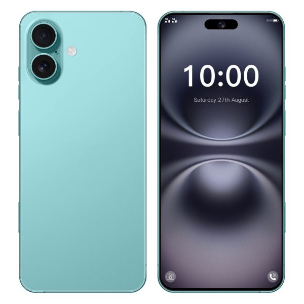 2026 New Product Multifunctional Smartphone i16 Plus 7.3 inch Big Screen Large memory 16GB+1TB 5G All-Network Compatible Mobile - Green
