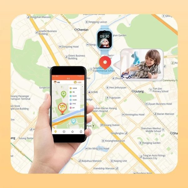 4G Kids Smart Watch SOS GPS Location Tracker Smart Watch for kids Sim Card Video Call Camera Waterproof Smartwatch For Children - Pink