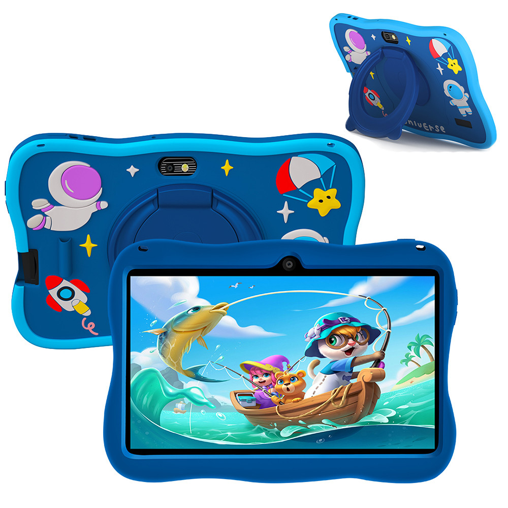 Learning Tablet for Kids 7 Inch Kids Tablet Android12 HD Dual Cameras Toddler Educational Toy Gift for Children 5G WiFi - Blue - Image 2