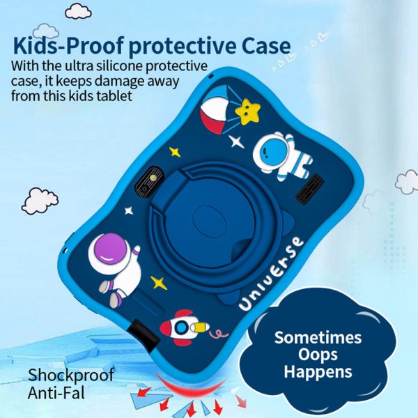 Learning Tablet for Kids 7 Inch Kids Tablet Android12 HD Dual Cameras Toddler Educational Toy Gift for Children 5G WiFi - Blue