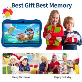 Learning Tablet for Kids 7 Inch Kids Tablet Android12 HD Dual Cameras Toddler Educational Toy Gift for Children 5G WiFi - Blue - Image 7