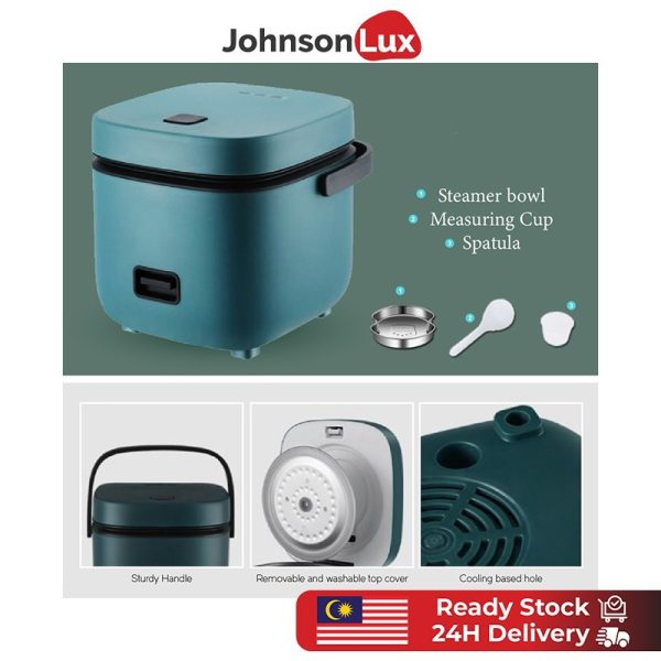 Giselle Multifunctional Mini Rice Cooker 1.2L Pot and Steamer with Non-stick Pot and Steamer - Red