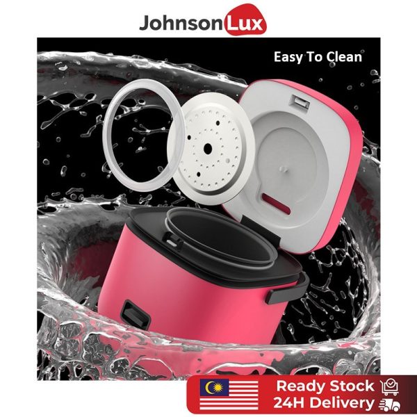 Giselle Multifunctional Mini Rice Cooker 1.2L Pot and Steamer with Non-stick Pot and Steamer - Red