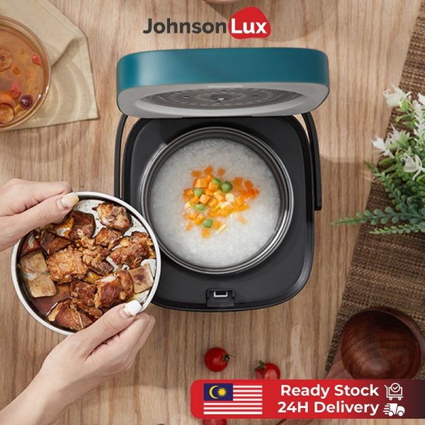 Giselle Multifunctional Mini Rice Cooker 1.2L Pot and Steamer with Non-stick Pot and Steamer - Red