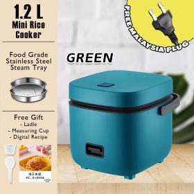 Giselle Multifunctional Mini Rice Cooker 1.2L Pot and Steamer with Non-stick Pot and Steamer - Green