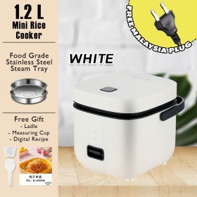 Giselle Multifunctional Mini Rice Cooker 1.2L Pot and Steamer with Non-stick Pot and Steamer - White