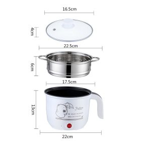 Electric Cooker 1.8L Non-Stick Mini Pot with Steamer Tray, Frying Pan, Multi-Cooker Mini Rice Cooker - White - Image 10