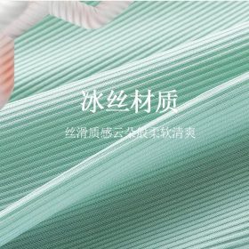 Women Summer Loose Ice Silk Couple Plus Size Pajamas Short-Sleeved Loungewear Pajamas - Blue - Image 4