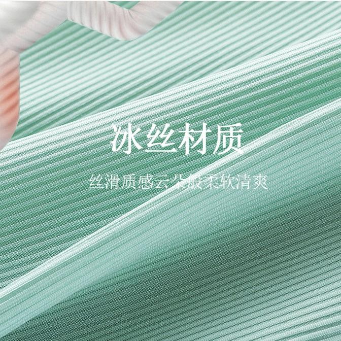 Women Summer Loose Ice Silk Couple Plus Size Pajamas Short-Sleeved Loungewear Pajamas - Blue - Image 4