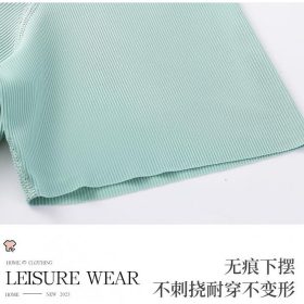 Women Summer Loose Ice Silk Couple Plus Size Pajamas Short-Sleeved Loungewear Pajamas - Blue - Image 5