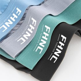 FHNC Men's Ice Silk Boxer Shorts 5 pcs Set Spandex Underwear Smooth Lightweight Breathable Boxer Shorts - Image 3